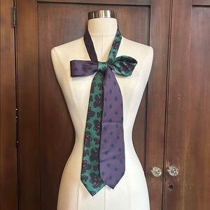 Upcycled Vintage Silk Ties Scarf - Nocturnal Notes